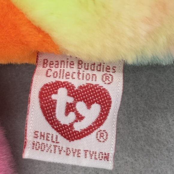 Vtg TY Beanie Buddies Lips Fish 1999 Multicolor Tie Dye Plush Stuffed Animal 13" - Picture 14 of 16